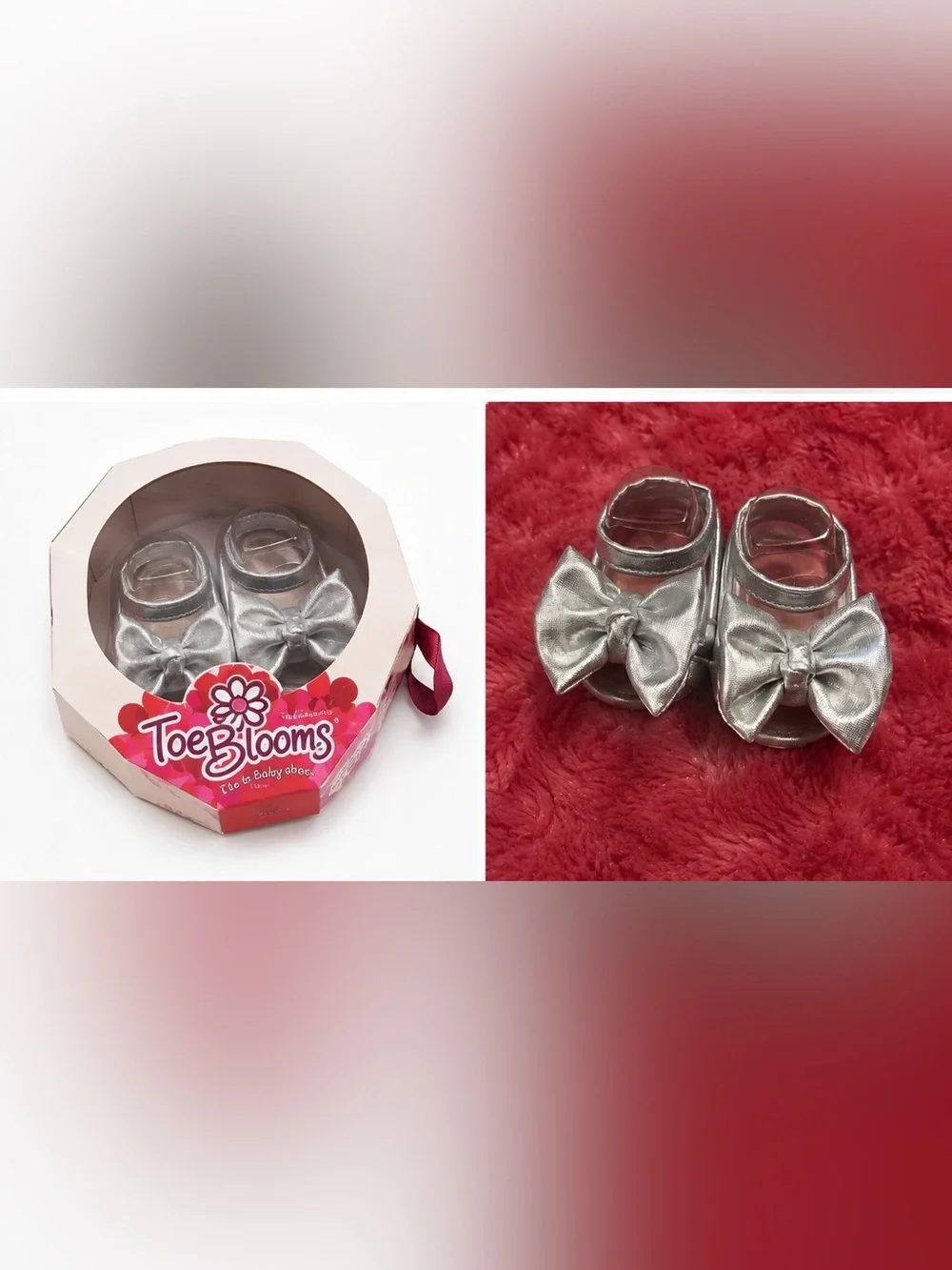 Silver Baby Bow Shoe - Kids Accessories